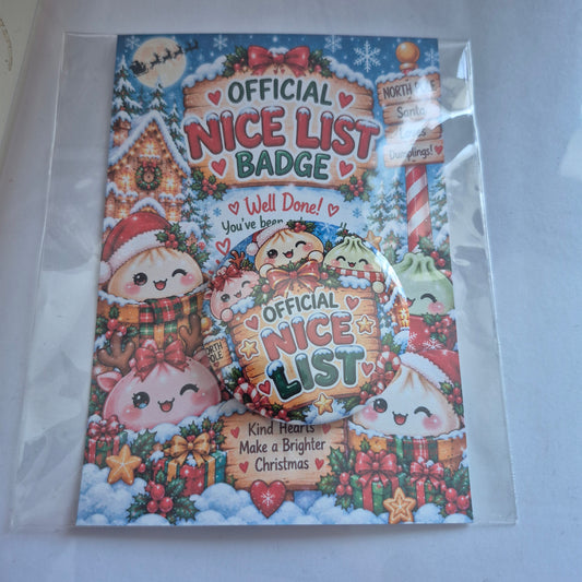 Christmas Dumpling Nice List Badge